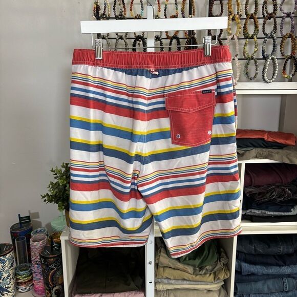 JOHNNIE O mens medium Colorful Striped Swim Shorts surf 🏄‍♂️ trunks - Picture 5 of 7